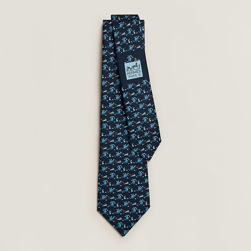 Cravate Hermès Bleue nuit