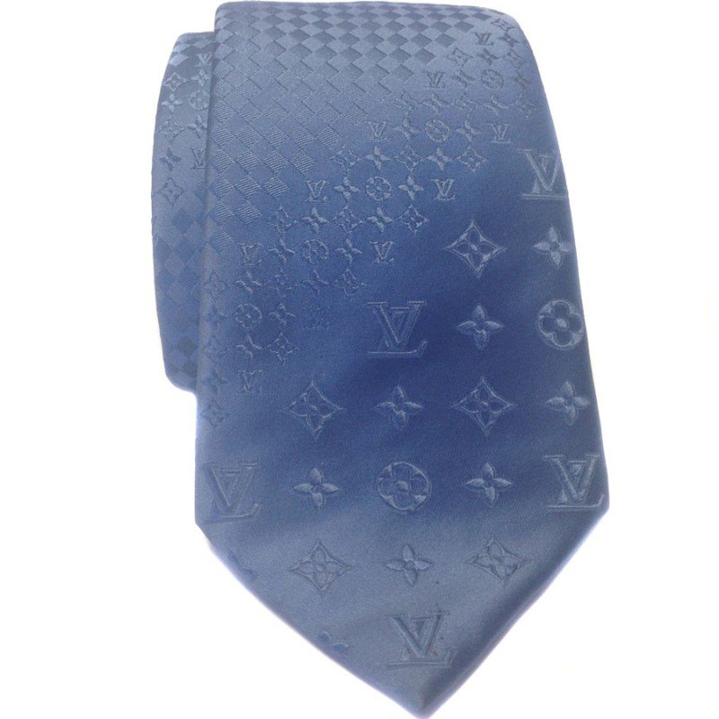 Cravate Louis Vuitton bleue avec des motifs