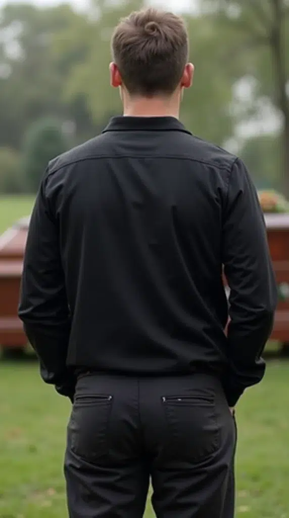 Tenue pour un enterrement pour homme quand il fait chaud : pantalon noir et chemise noire