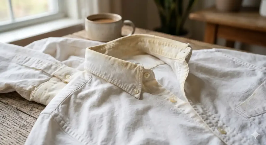 chemise blanche devenue jaune