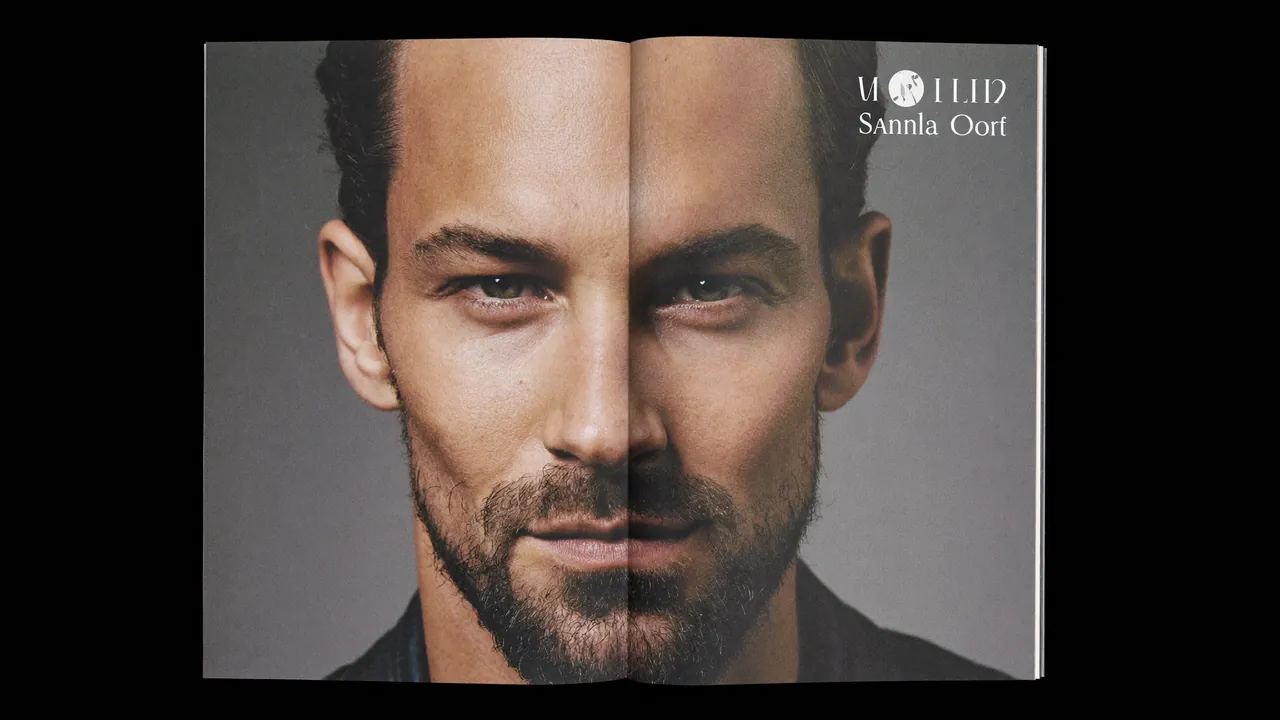 Portrait d'homme barbu avec barbe de longueur moyenne parfaitement taillée